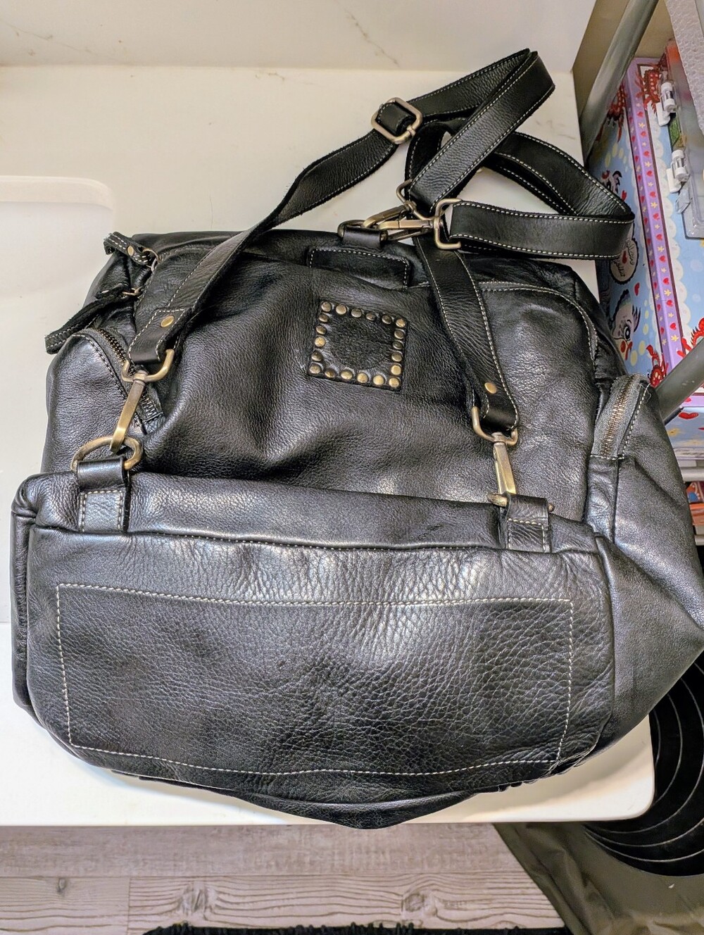 Vintage Italian Leather Quest Backpack Purse - Picture 5 of 7
